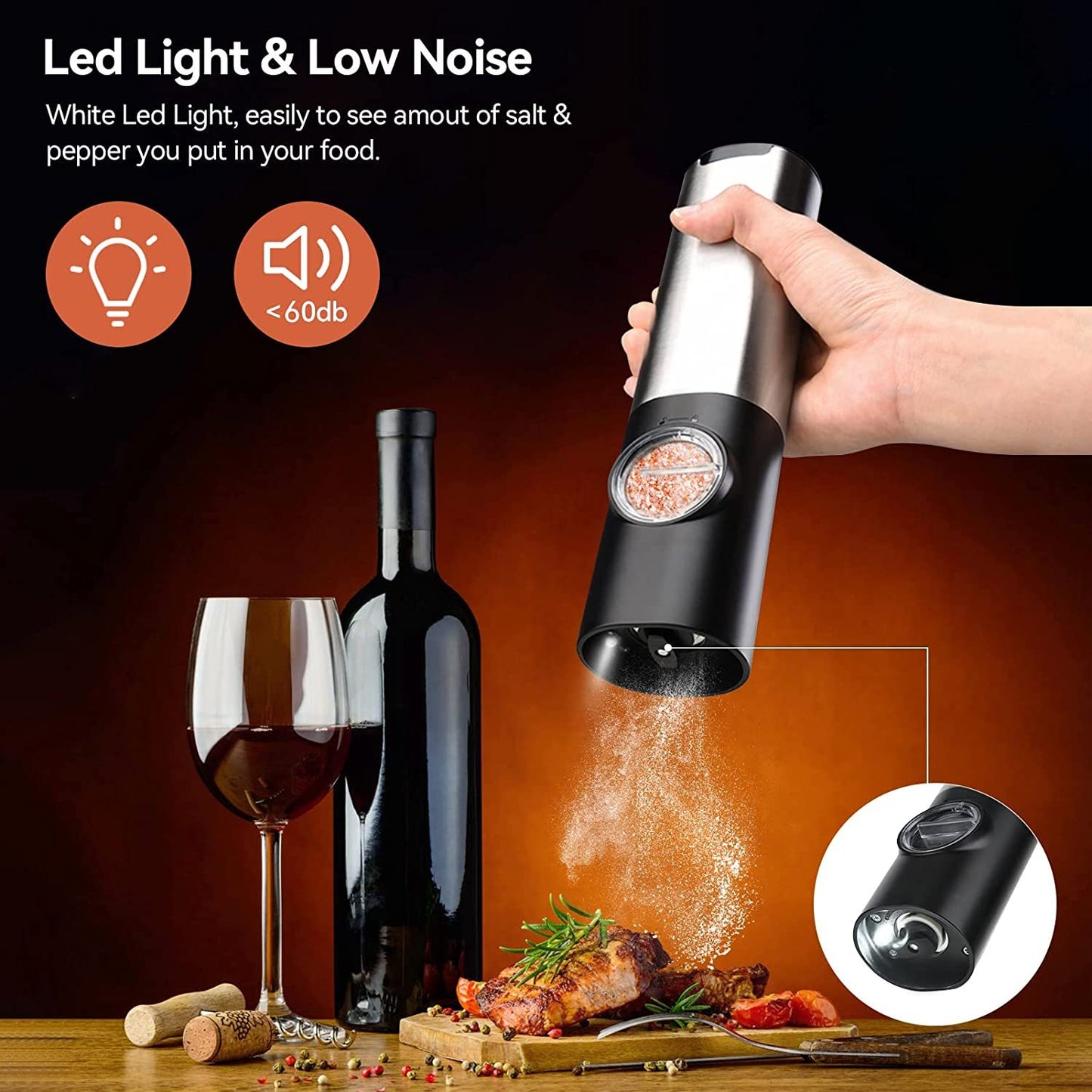 Premium Electric Salt and Pepper Grinder